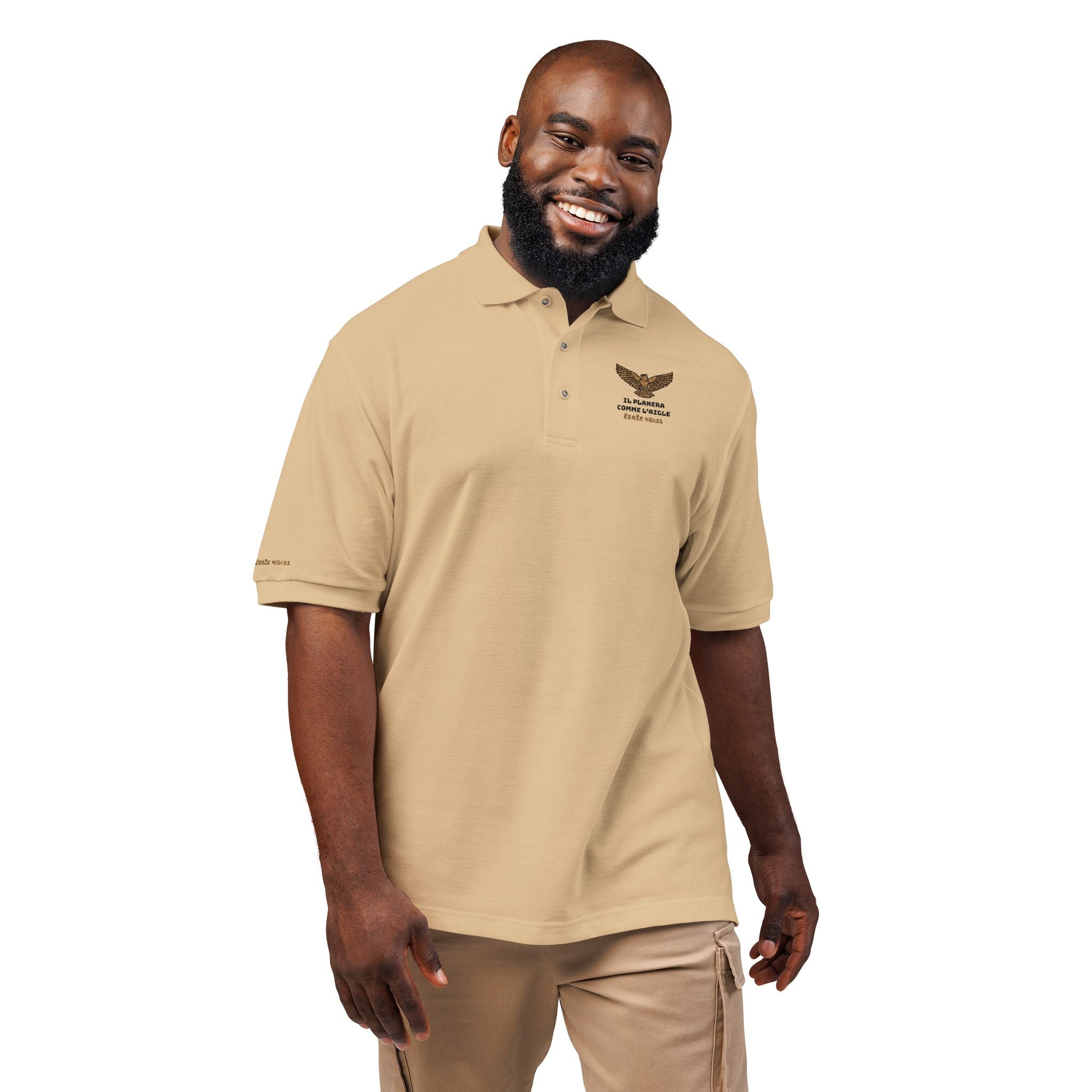 Polo Shirt Dessins brodés Unisex | Il planera comme un aigle
