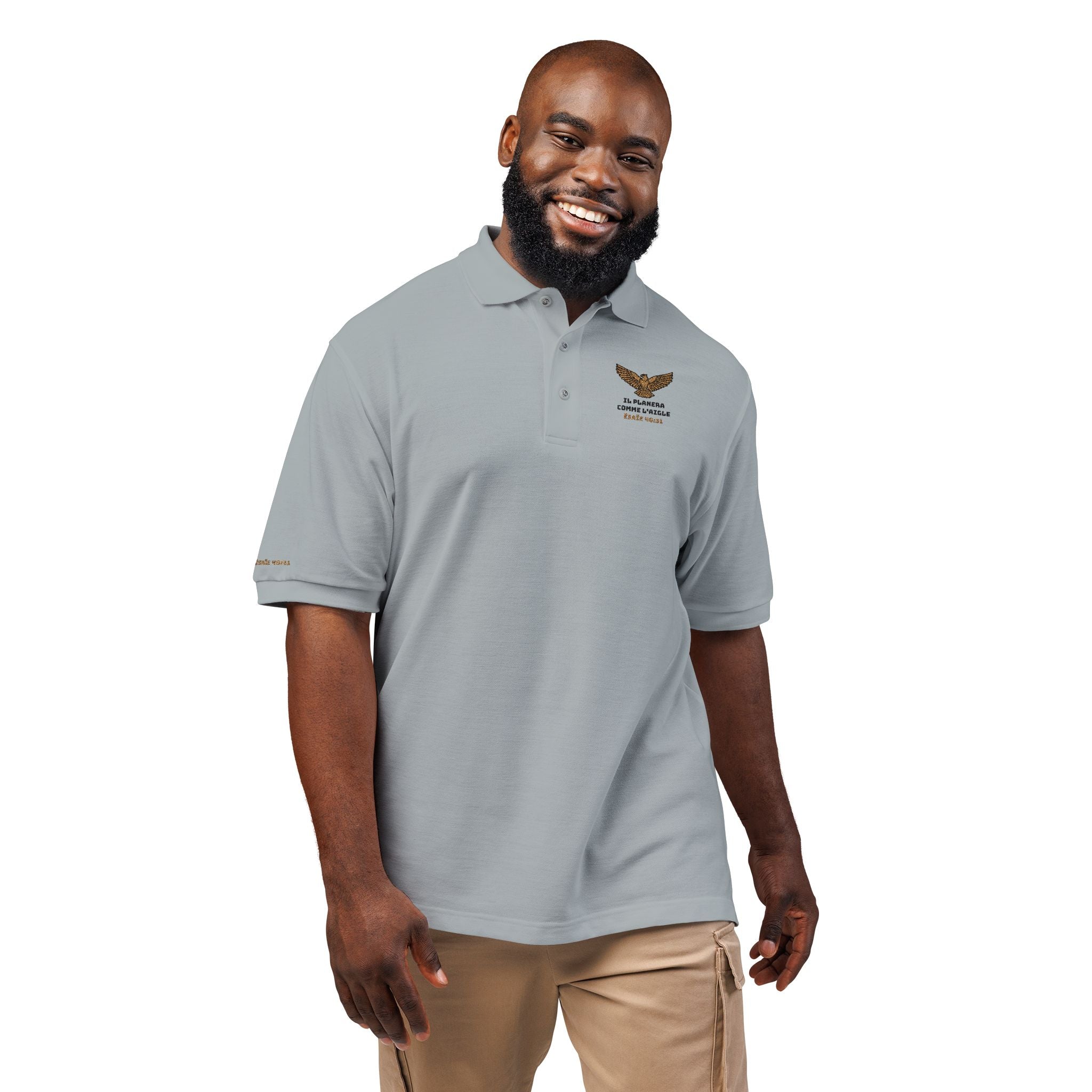 Polo Shirt Dessins brodés Unisex | Il planera comme un aigle