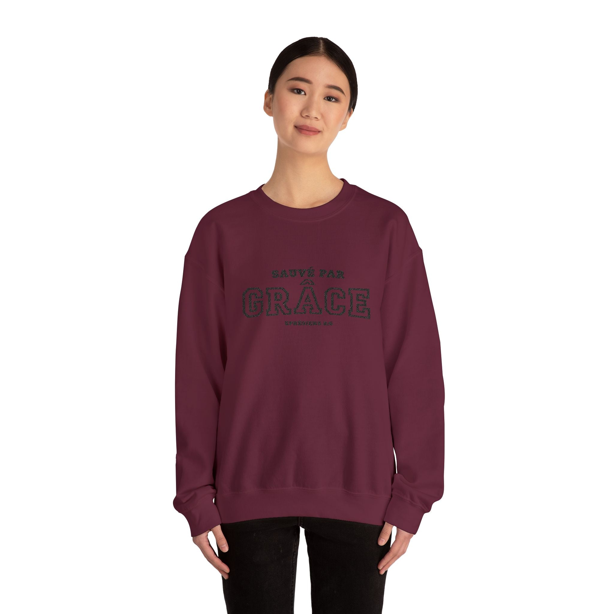Sweatshirt Unisex Crewneck Brodé | Sauvé par Grace