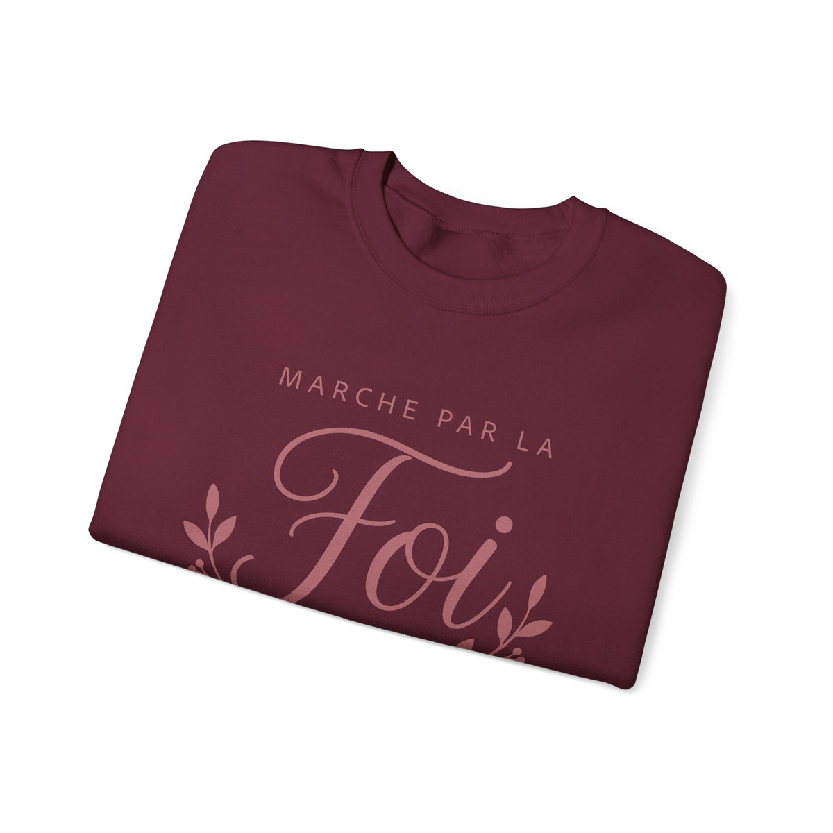 Crewneck Sweatshirt | “Marche par la Foi” Floral French Faith Pullover